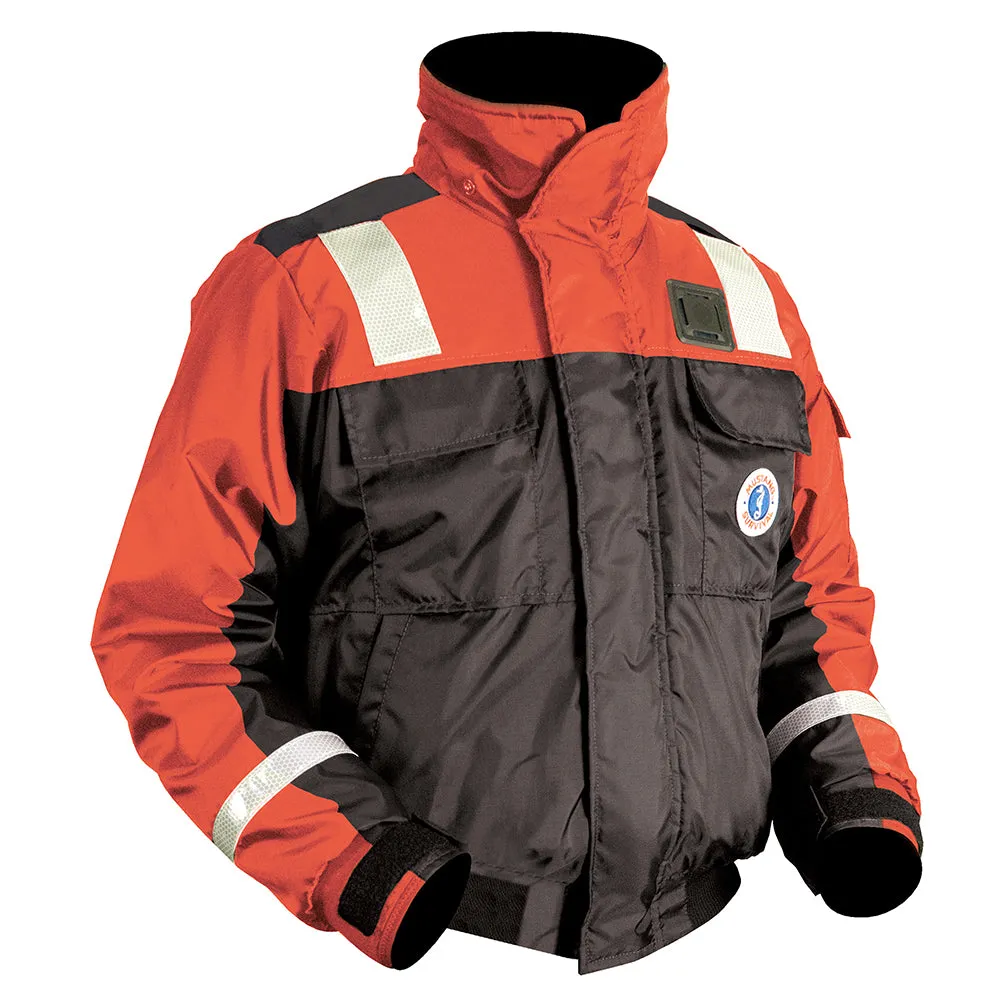 Mustang Classic Flotation Bomber Jacket w/Reflective Tape - Orange/Black - Small [MJ6214T1-33-S-206]