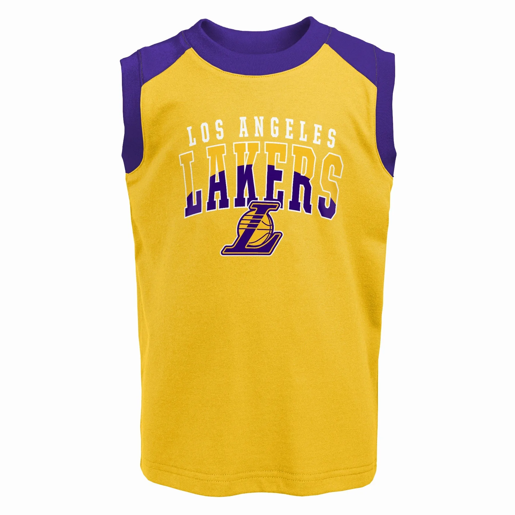 Outerstuff Los Angeles Lakers NBA Boys Infants (12M-24M) Training Camp Tank & Short Set, Gold/Purple