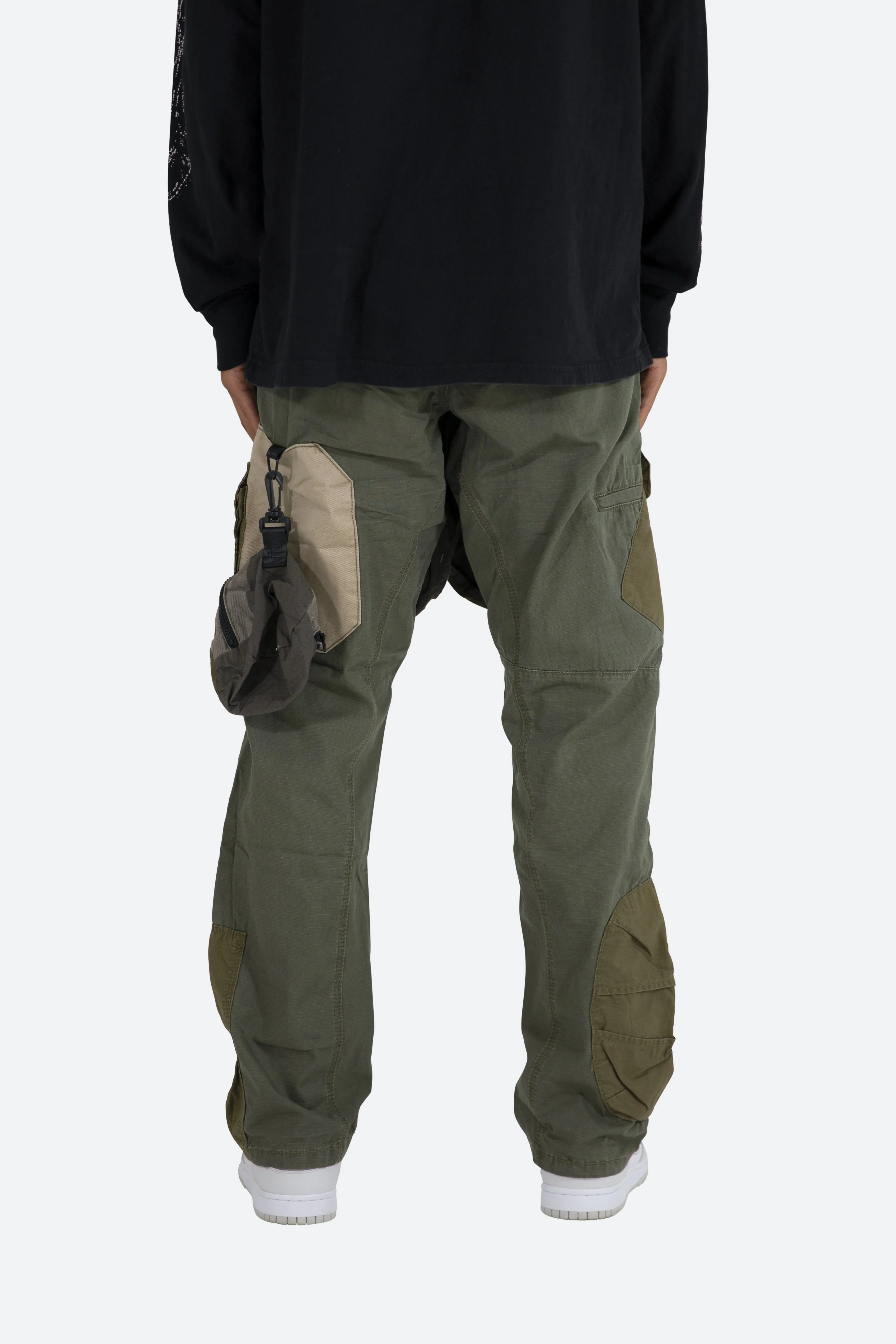 Patchwork Cargo Pants - Olive