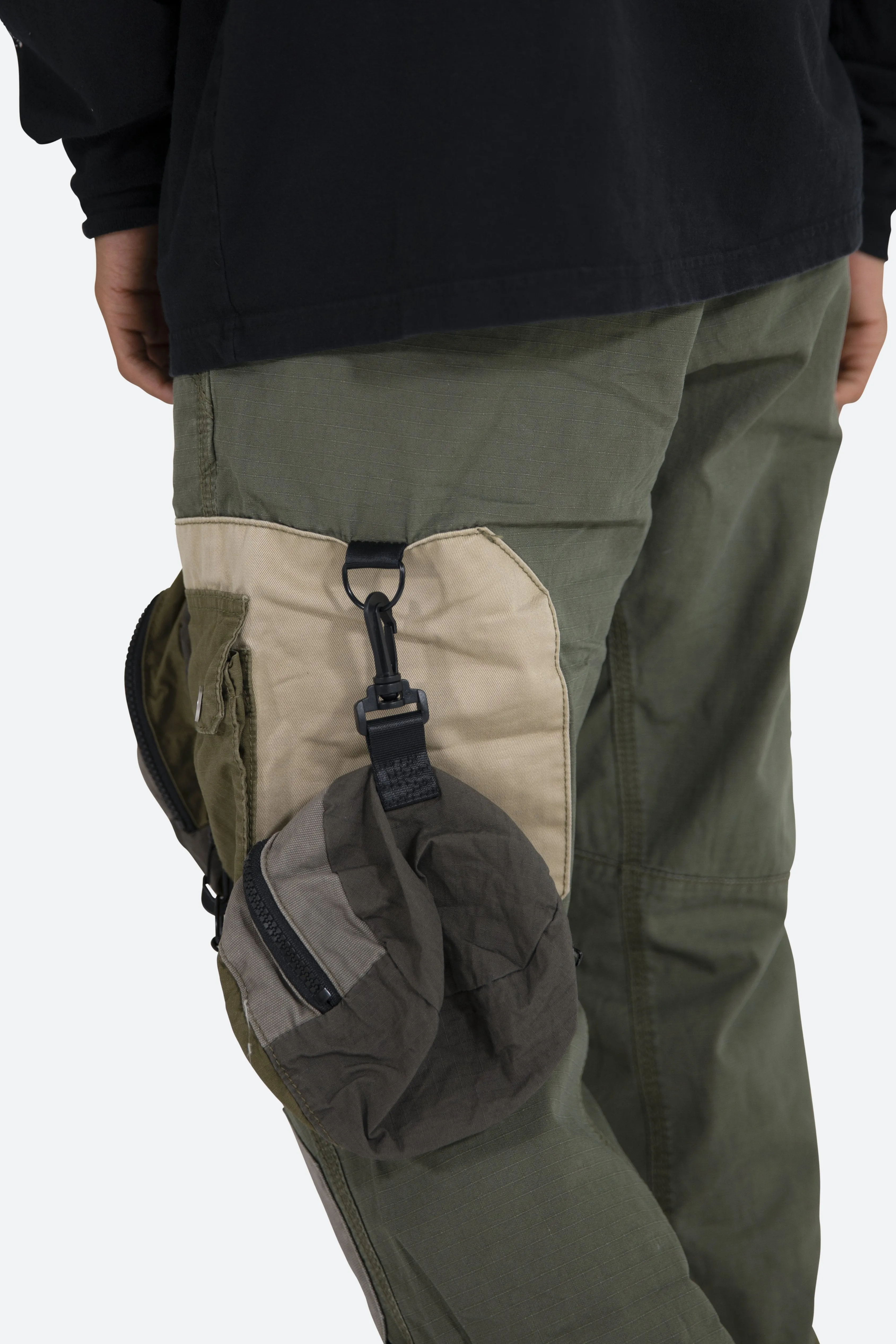 Patchwork Cargo Pants - Olive