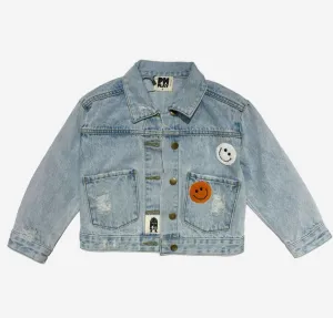 PETITE HAILEY PATCHED DENIM JACKET