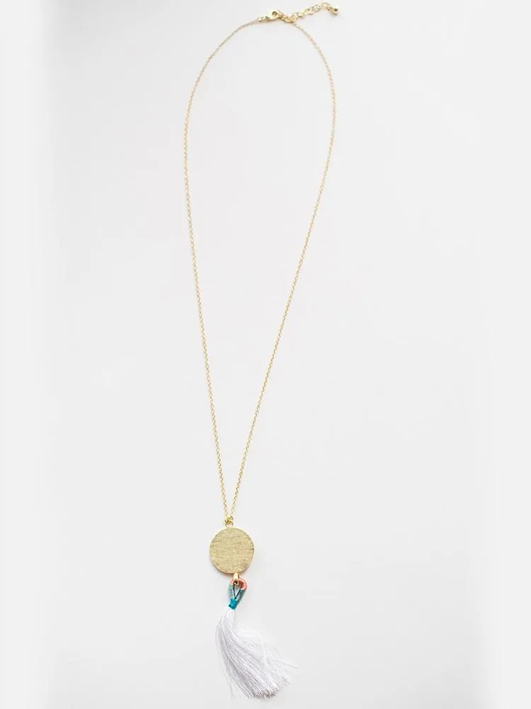 Petite Tassel Necklace - White