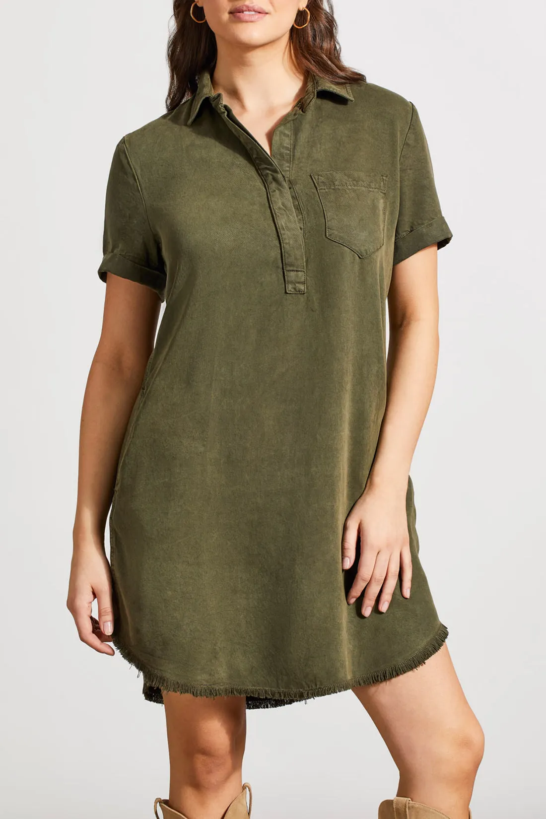 Pop Over Shirt Dress with Pockets