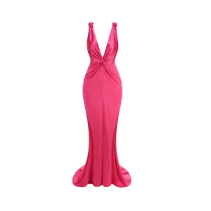 Pre Order: Sexy V-Neck Sleeveless Backless Slim Fit Maxi Dress