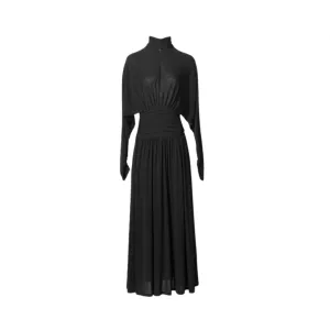 Pre Order: Turtleneck Waist Wrap Batwing Sleeve Maxi Dress