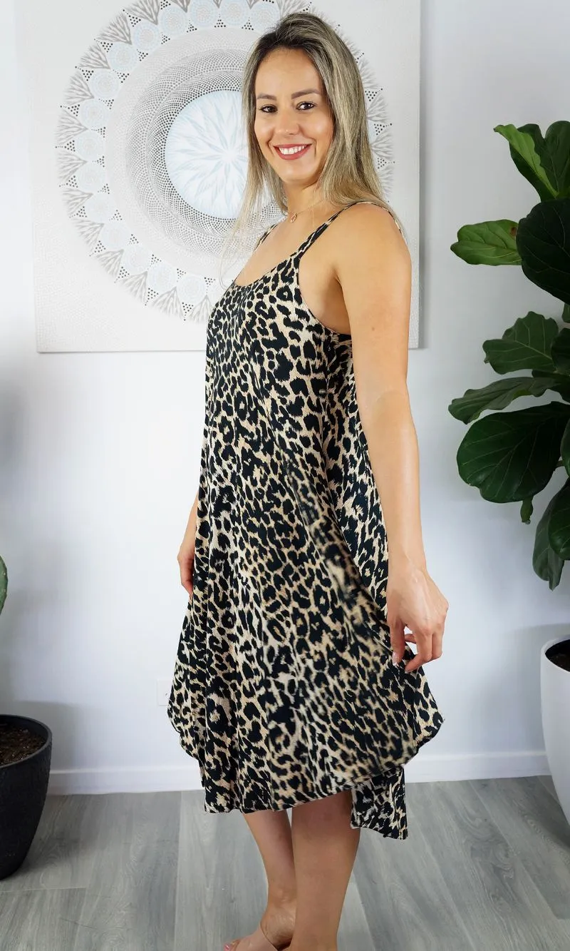 Rayon Dress Michelle Leopard, More Colours