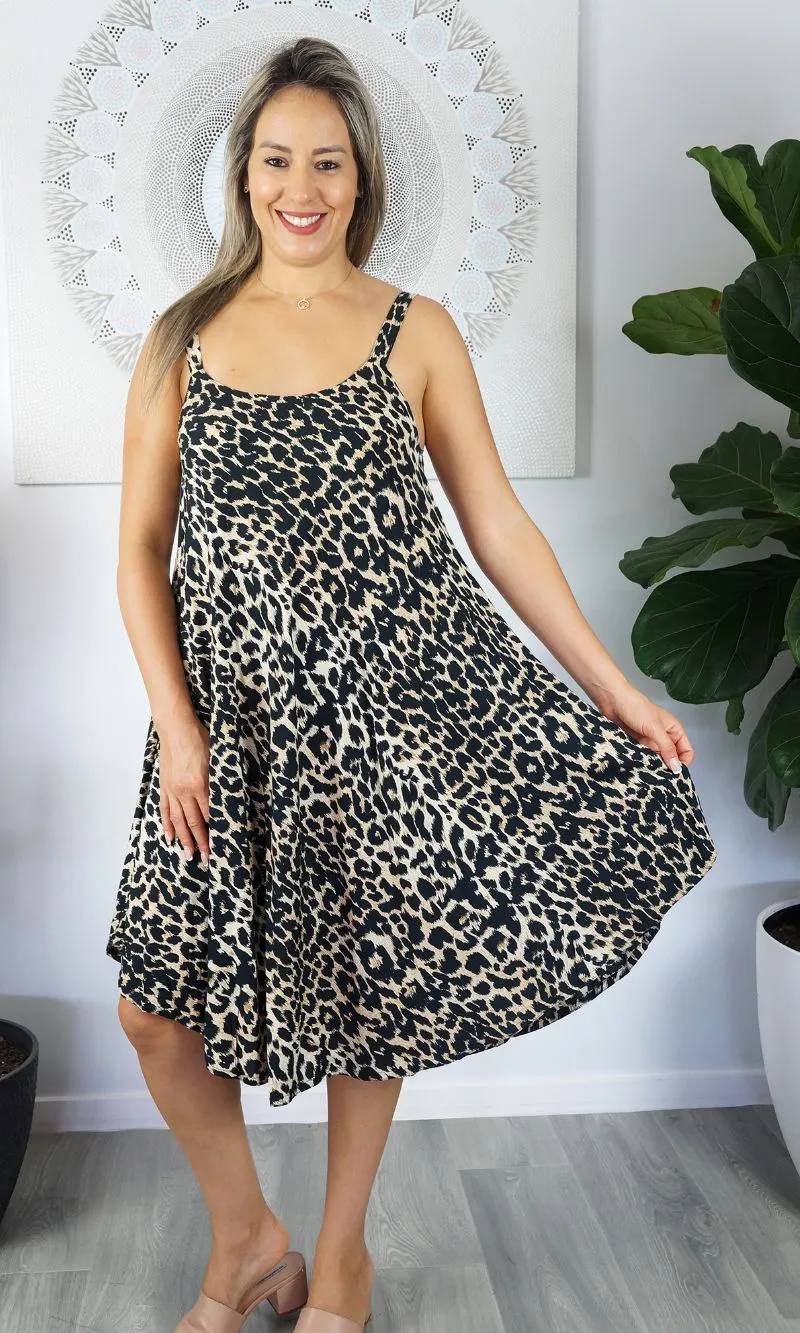 Rayon Dress Michelle Leopard, More Colours