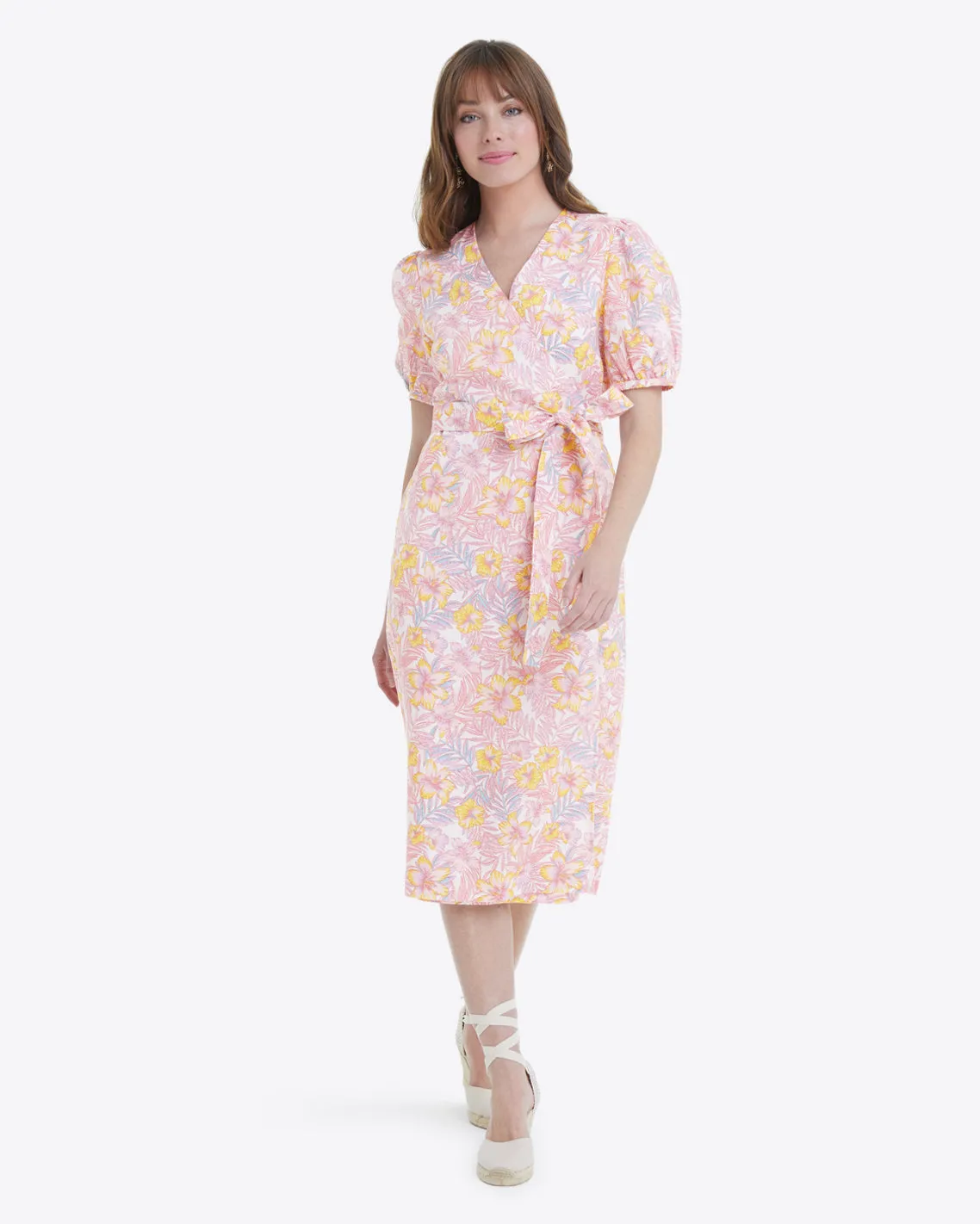 Rhonda Wrap Dress in Lily Floral