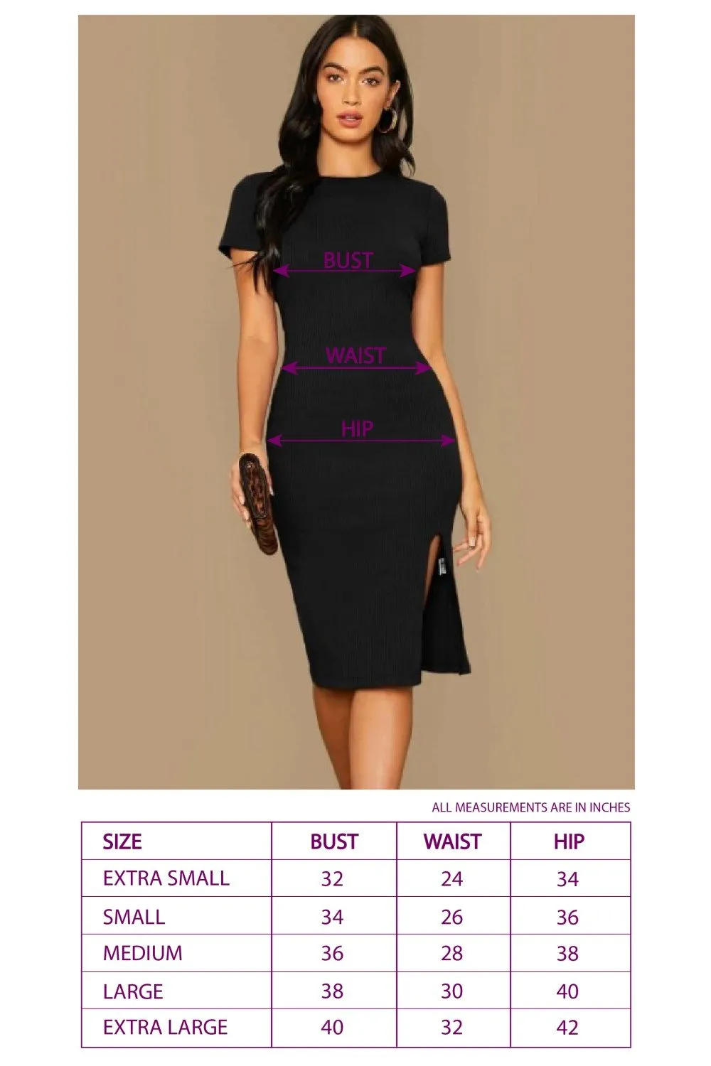 Rib Bodycon Dress Black