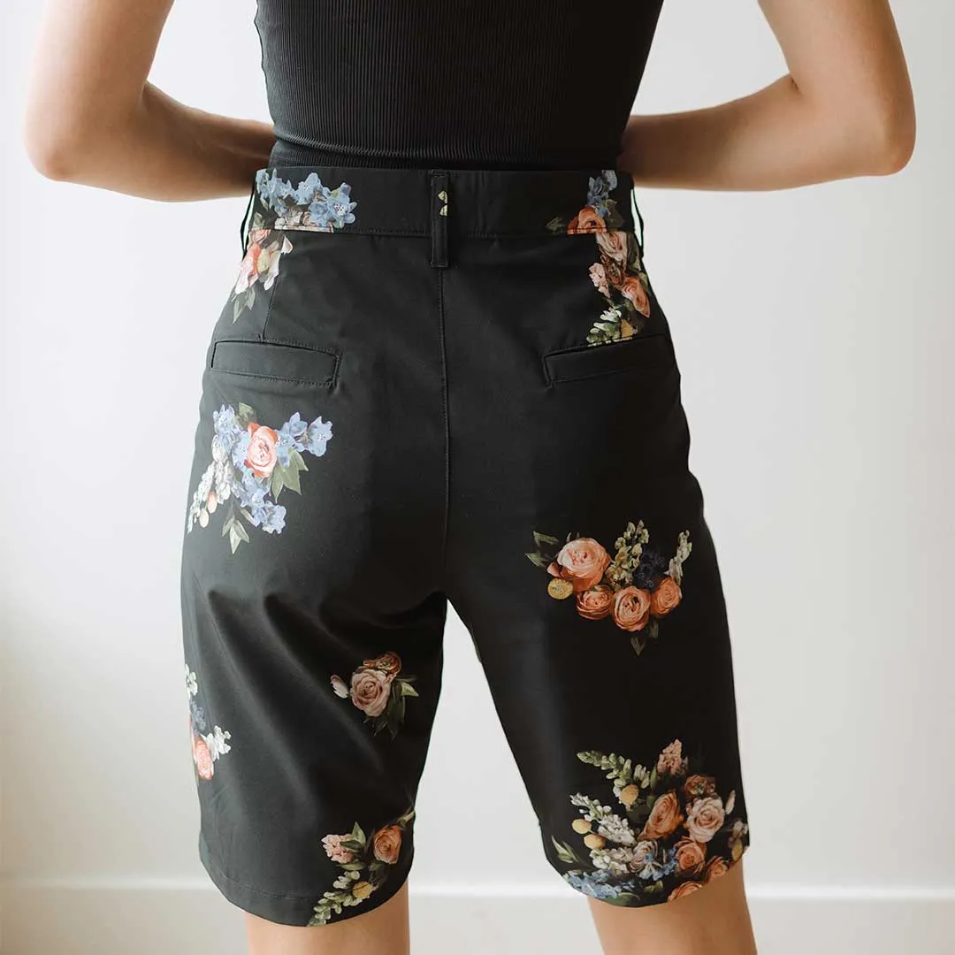 Rose Black Bermuda Shorts