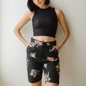 Rose Black Bermuda Shorts