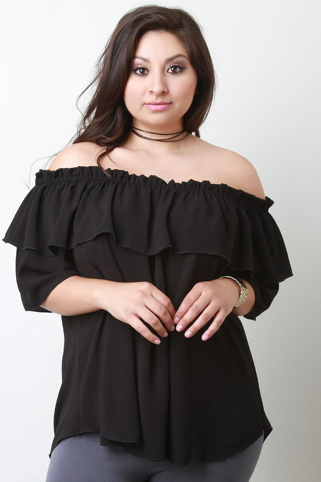 Ruffle Off The Shoulder Top