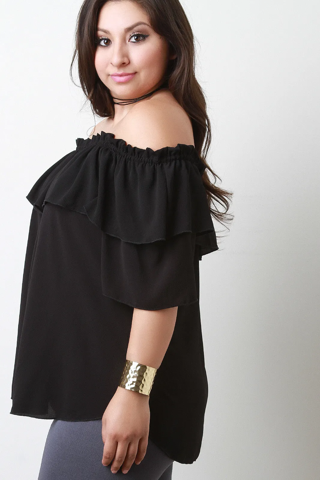 Ruffle Off The Shoulder Top