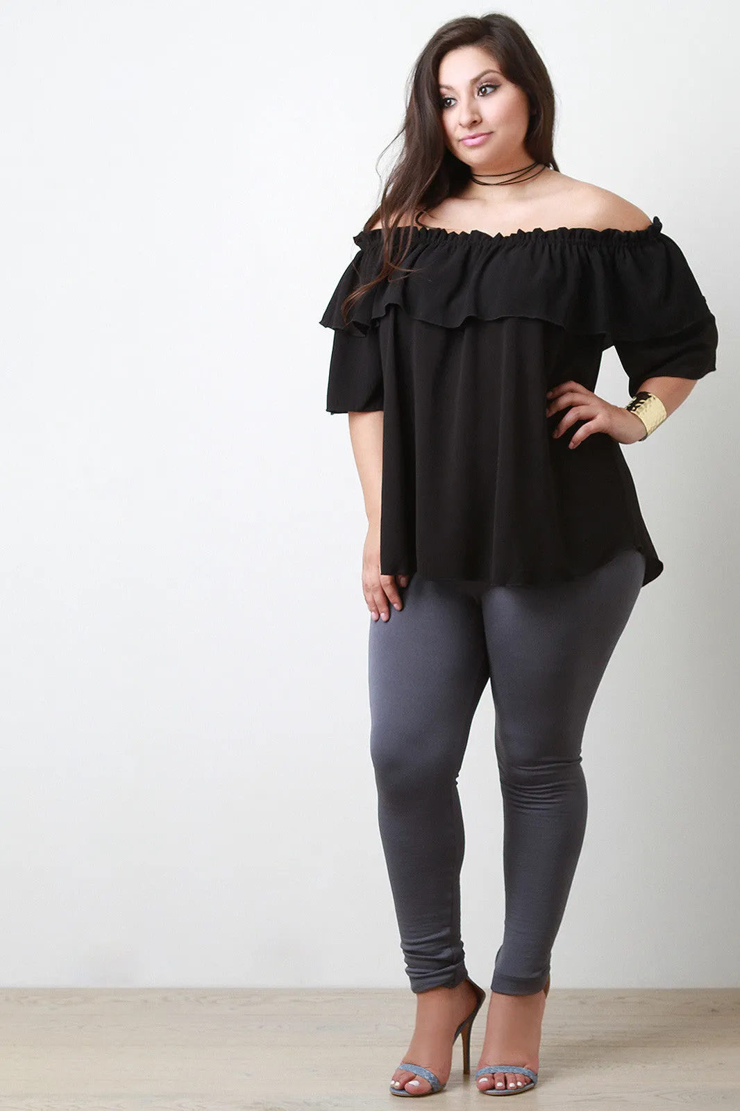 Ruffle Off The Shoulder Top