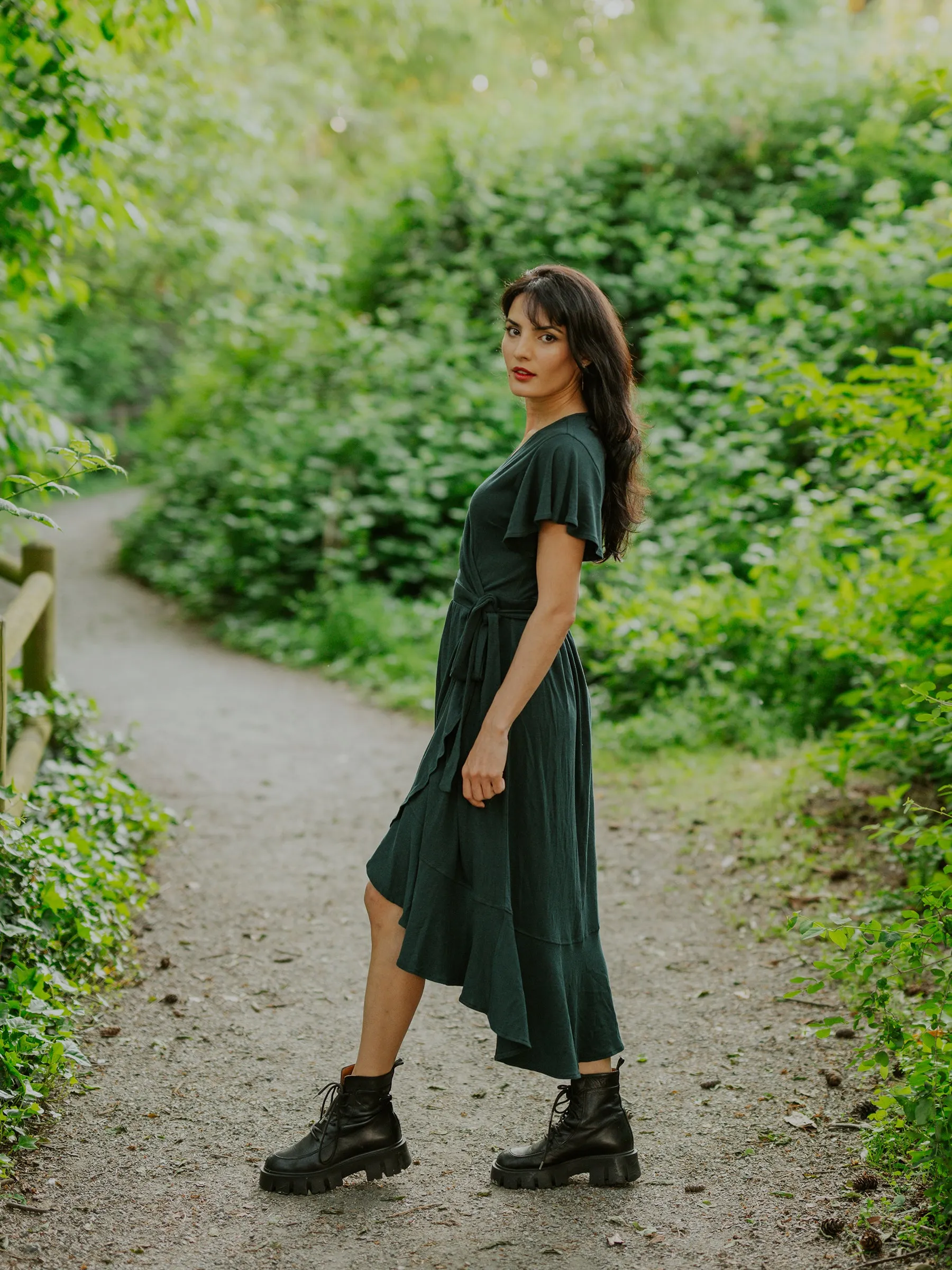 Ruffle Wrap Dress | Monstera