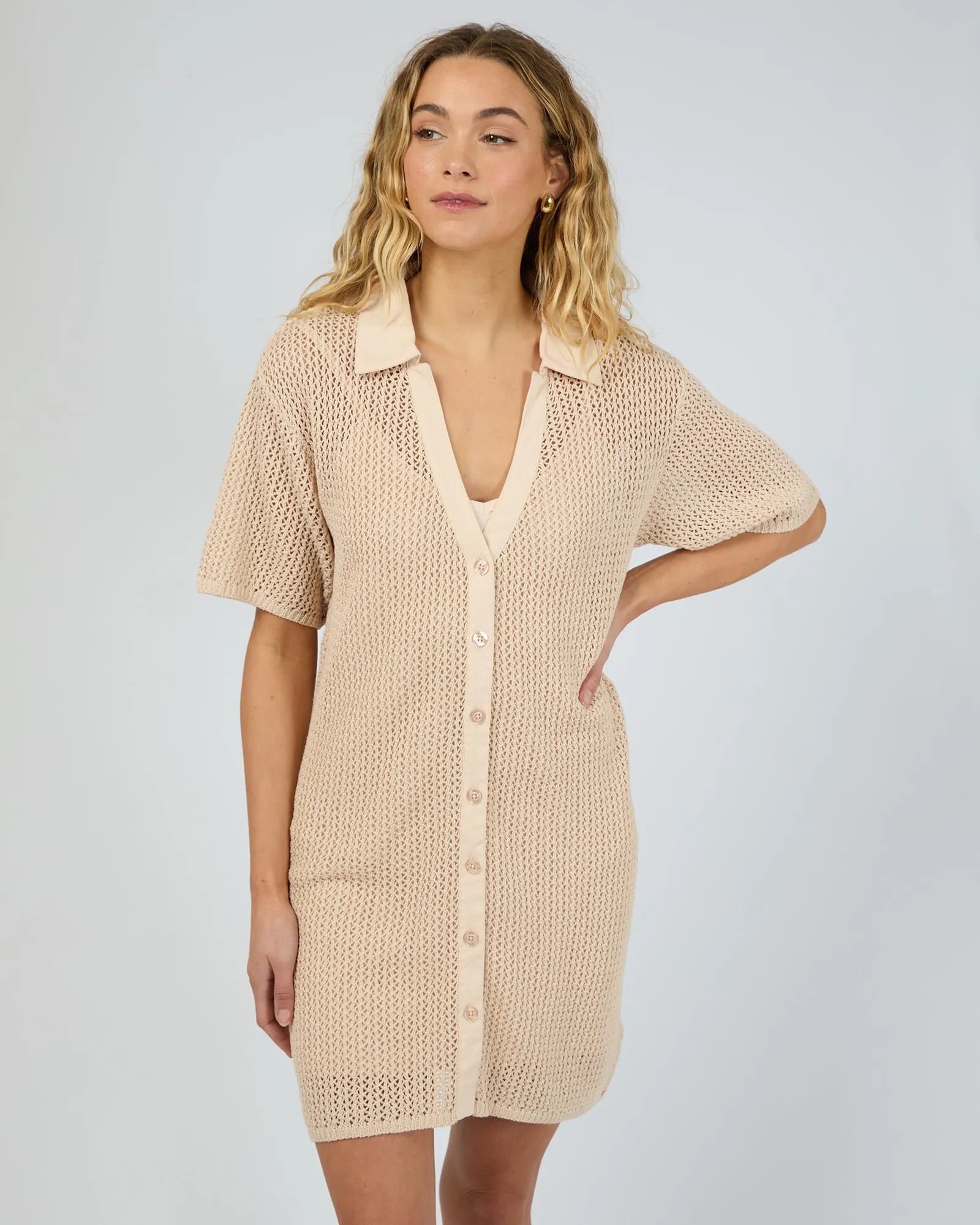 Sadie Shirt Mini Dress Natural