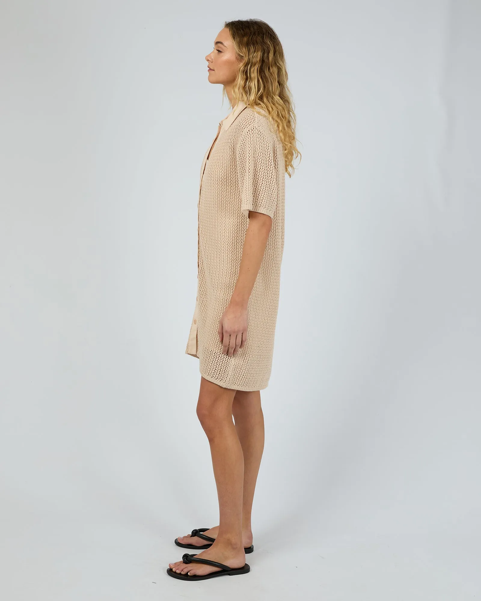 Sadie Shirt Mini Dress Natural