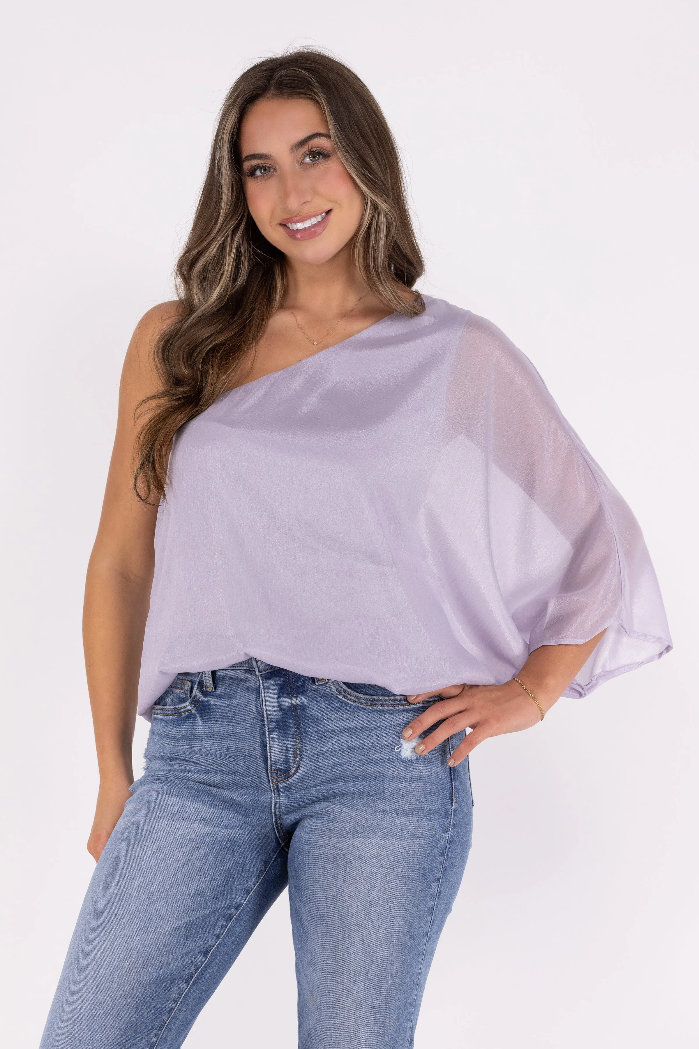 Shimmer Off My Shoulder Top