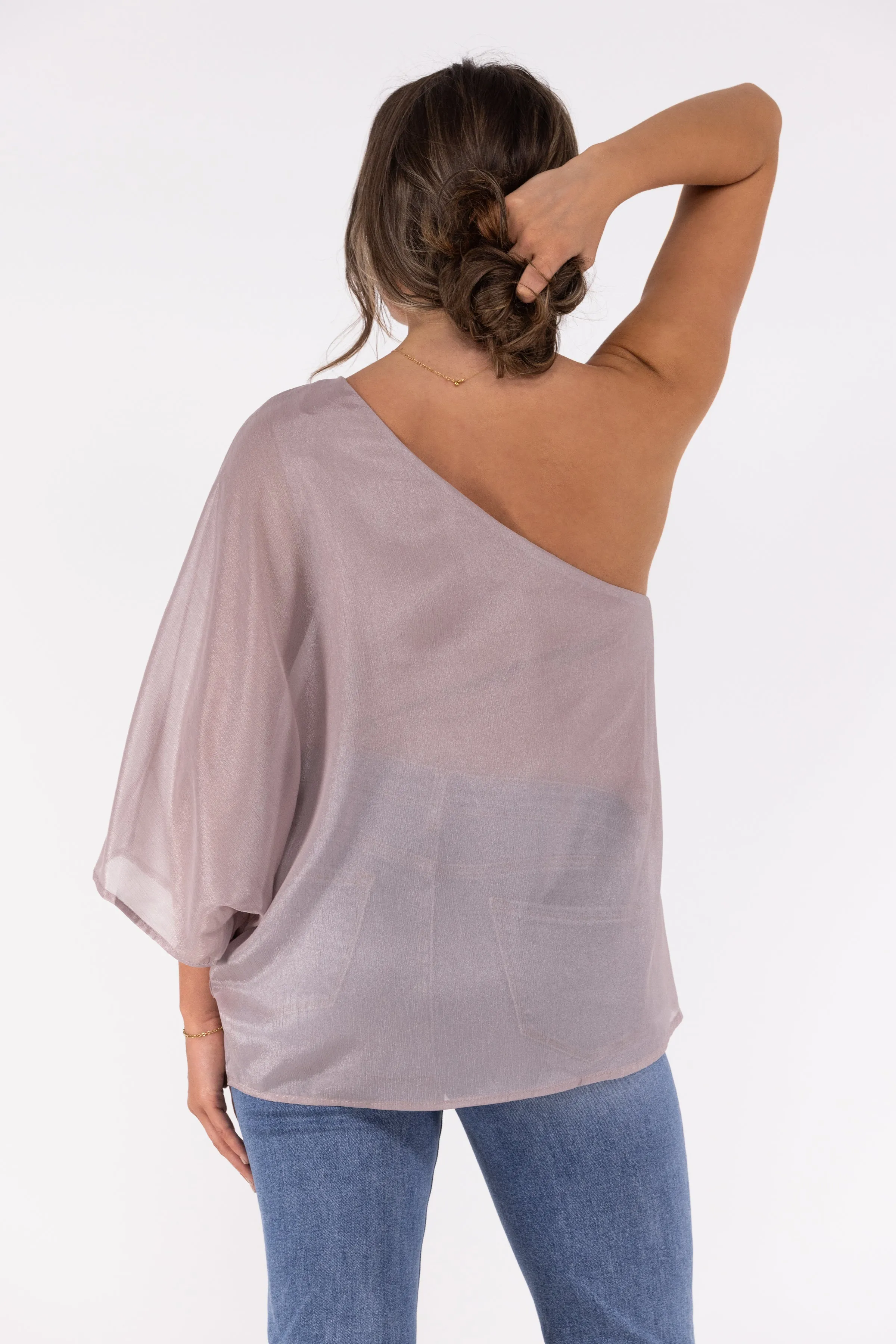 Shimmer Off My Shoulder Top