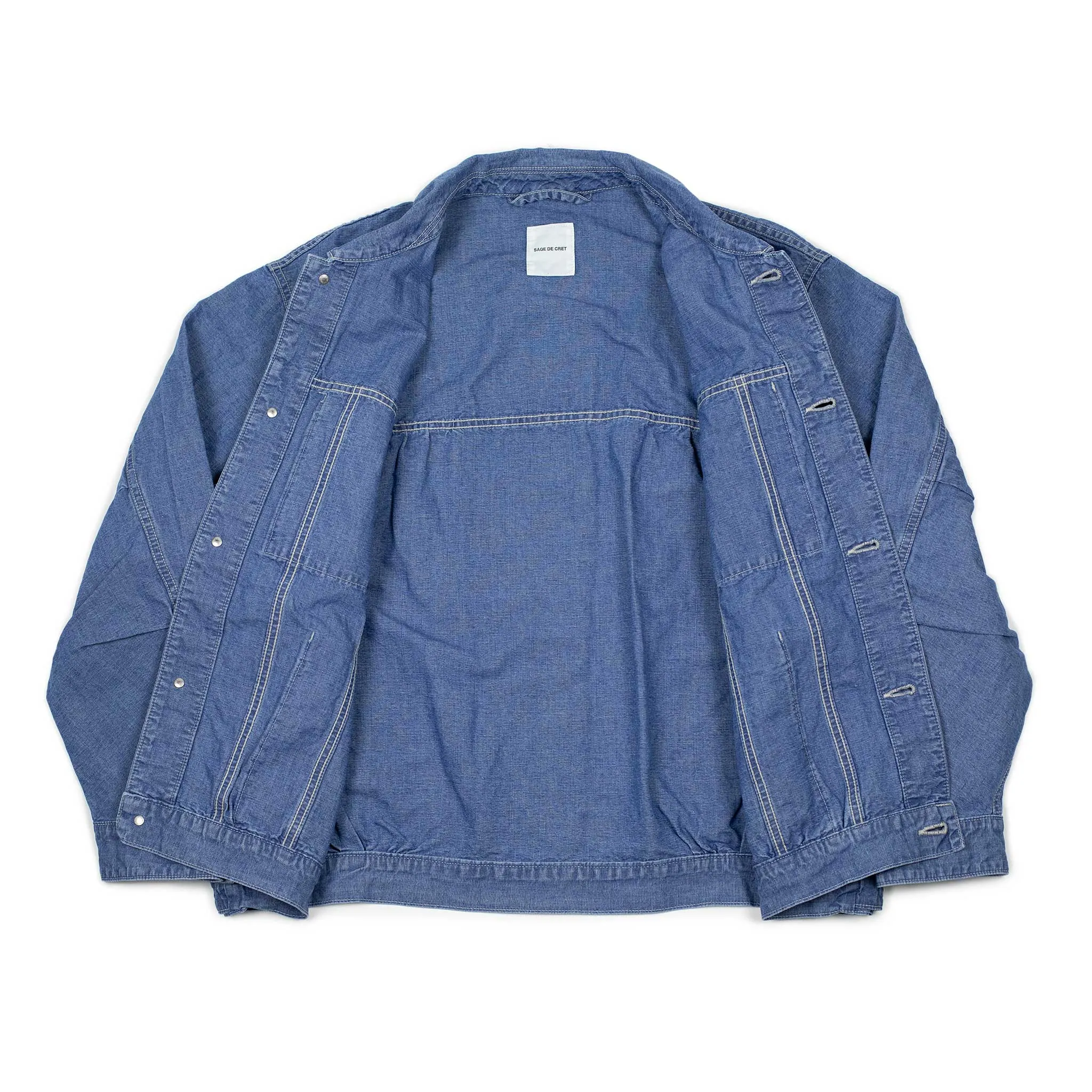 Short work jacket in blue 9oz cotton/linen denim