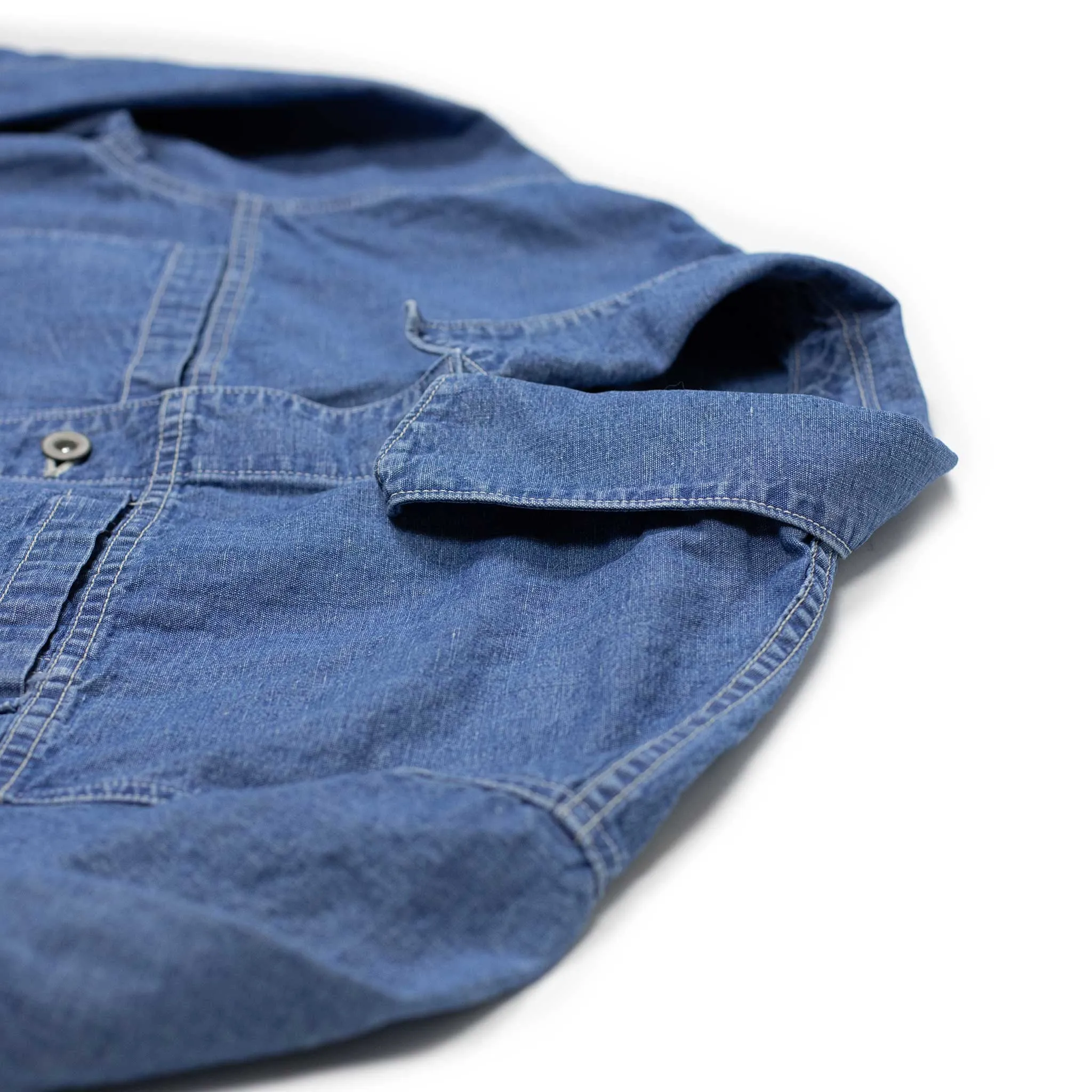 Short work jacket in blue 9oz cotton/linen denim