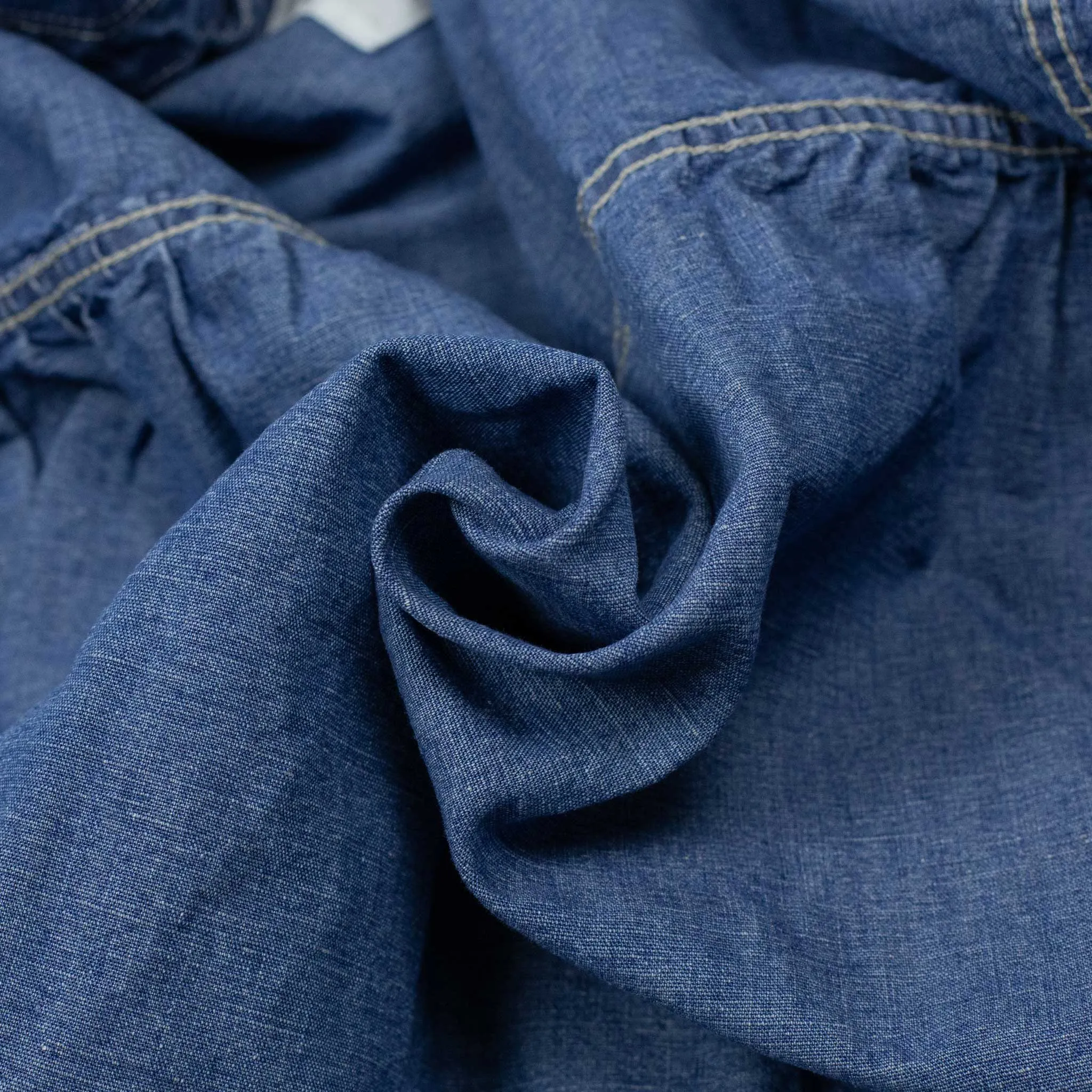 Short work jacket in blue 9oz cotton/linen denim