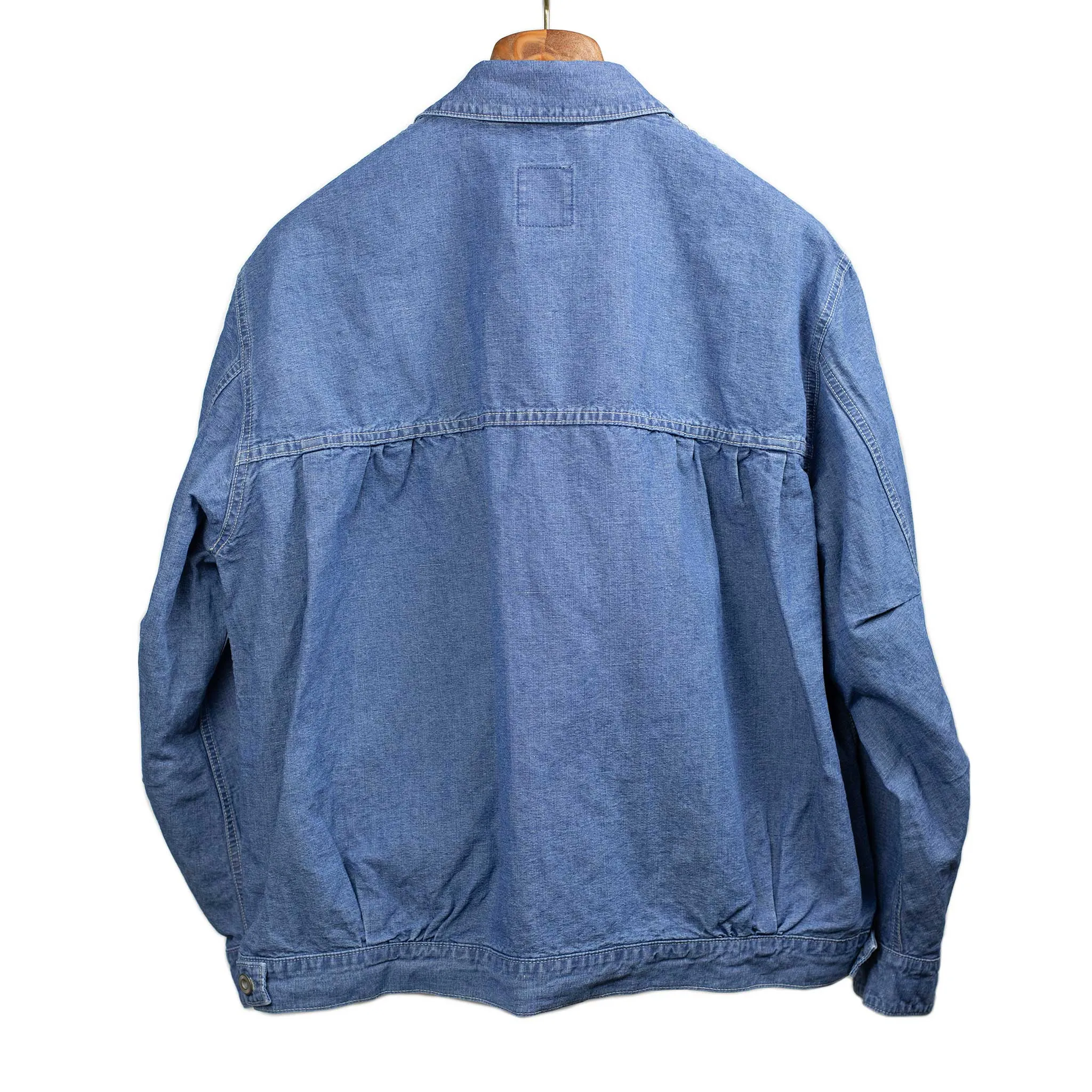 Short work jacket in blue 9oz cotton/linen denim