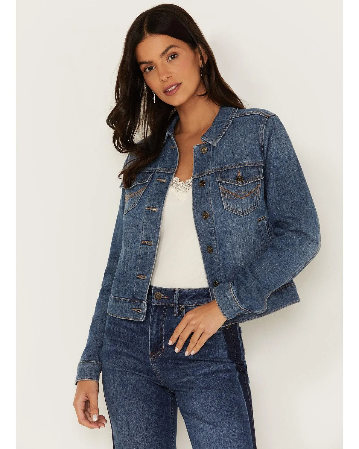 Signature Classic Grapevine Wash Denim Jacket