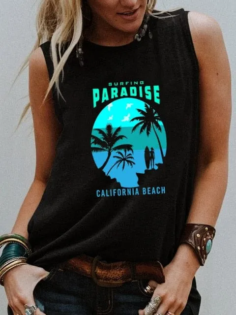 Surfing Vintage Graphic Tank Top