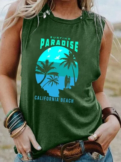 Surfing Vintage Graphic Tank Top