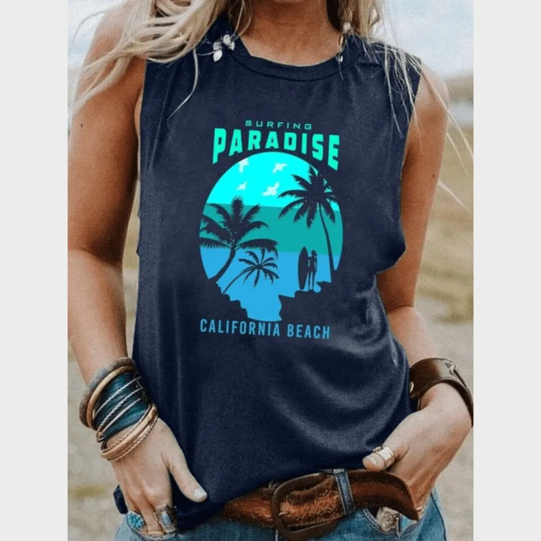 Surfing Vintage Graphic Tank Top