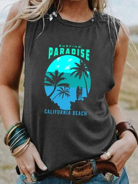 Surfing Vintage Graphic Tank Top