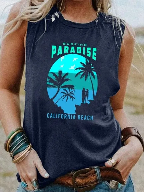 Surfing Vintage Graphic Tank Top