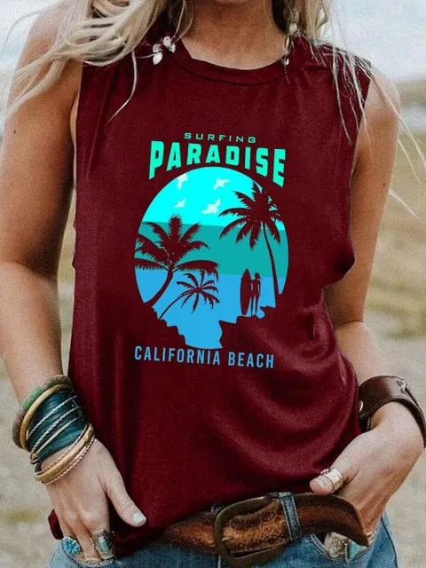 Surfing Vintage Graphic Tank Top