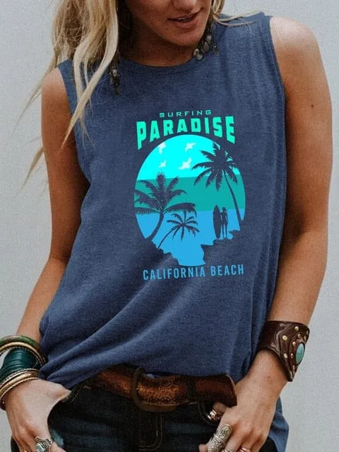 Surfing Vintage Graphic Tank Top