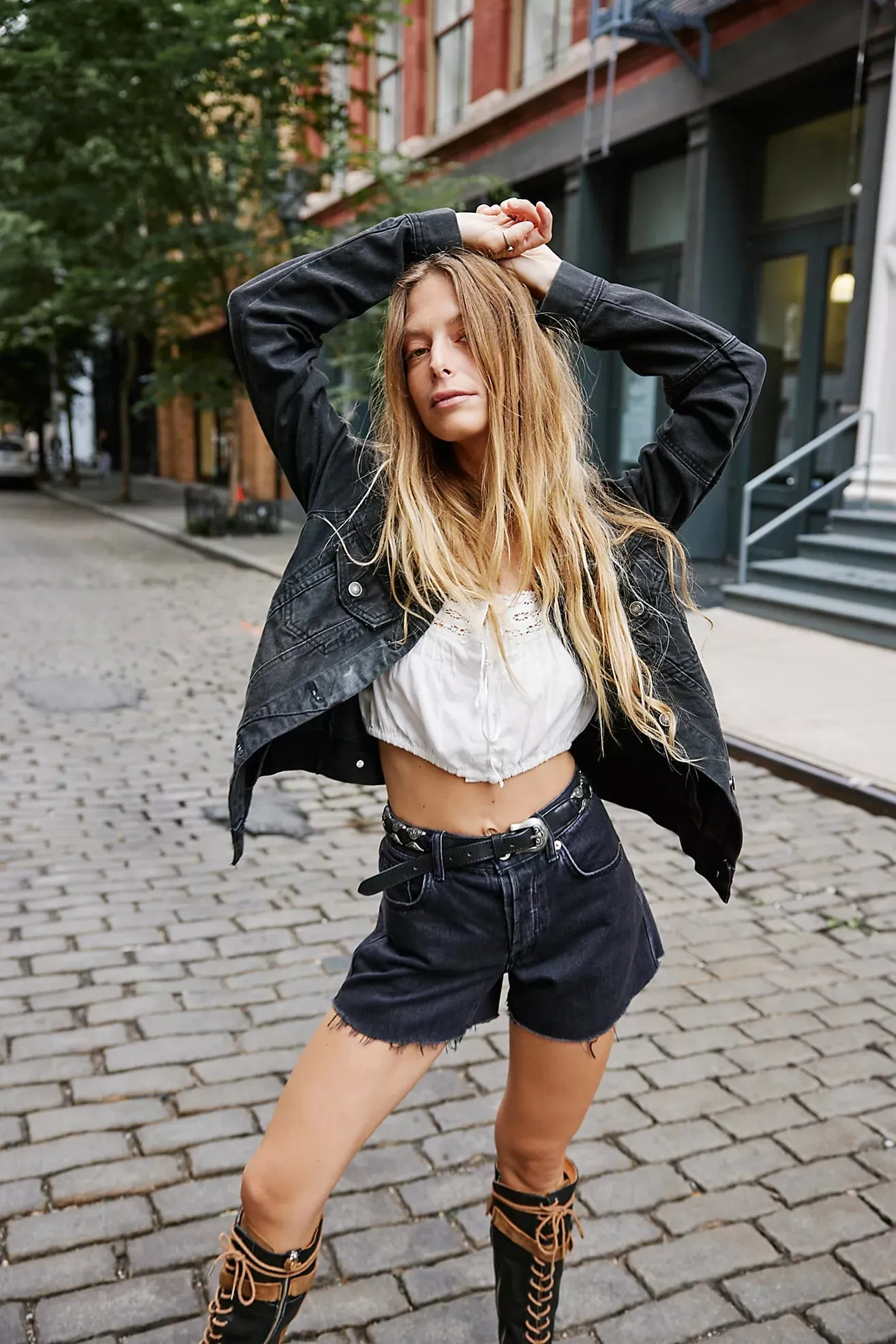 The Rumors Denim Jacket by Free People - Black