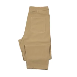 Traveller drawstring pants in garment dyed khaki cotton linen