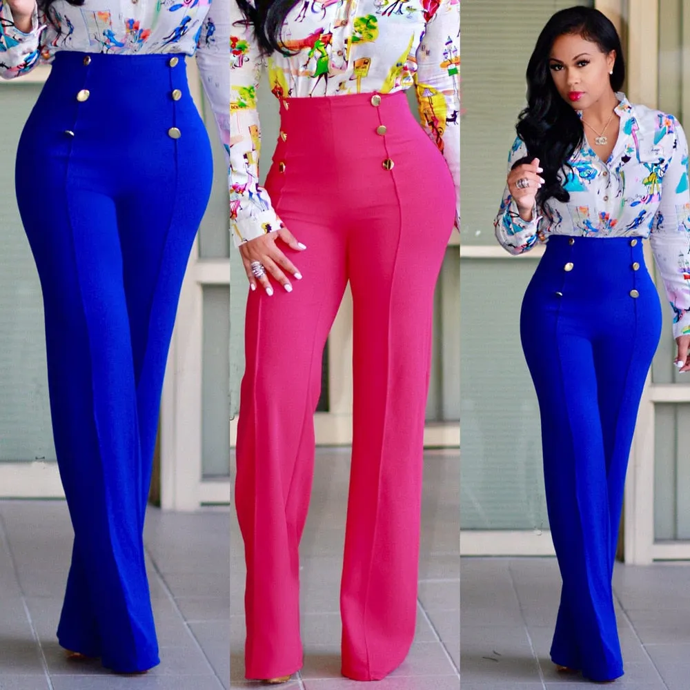 Trendy High Waist Long Pants