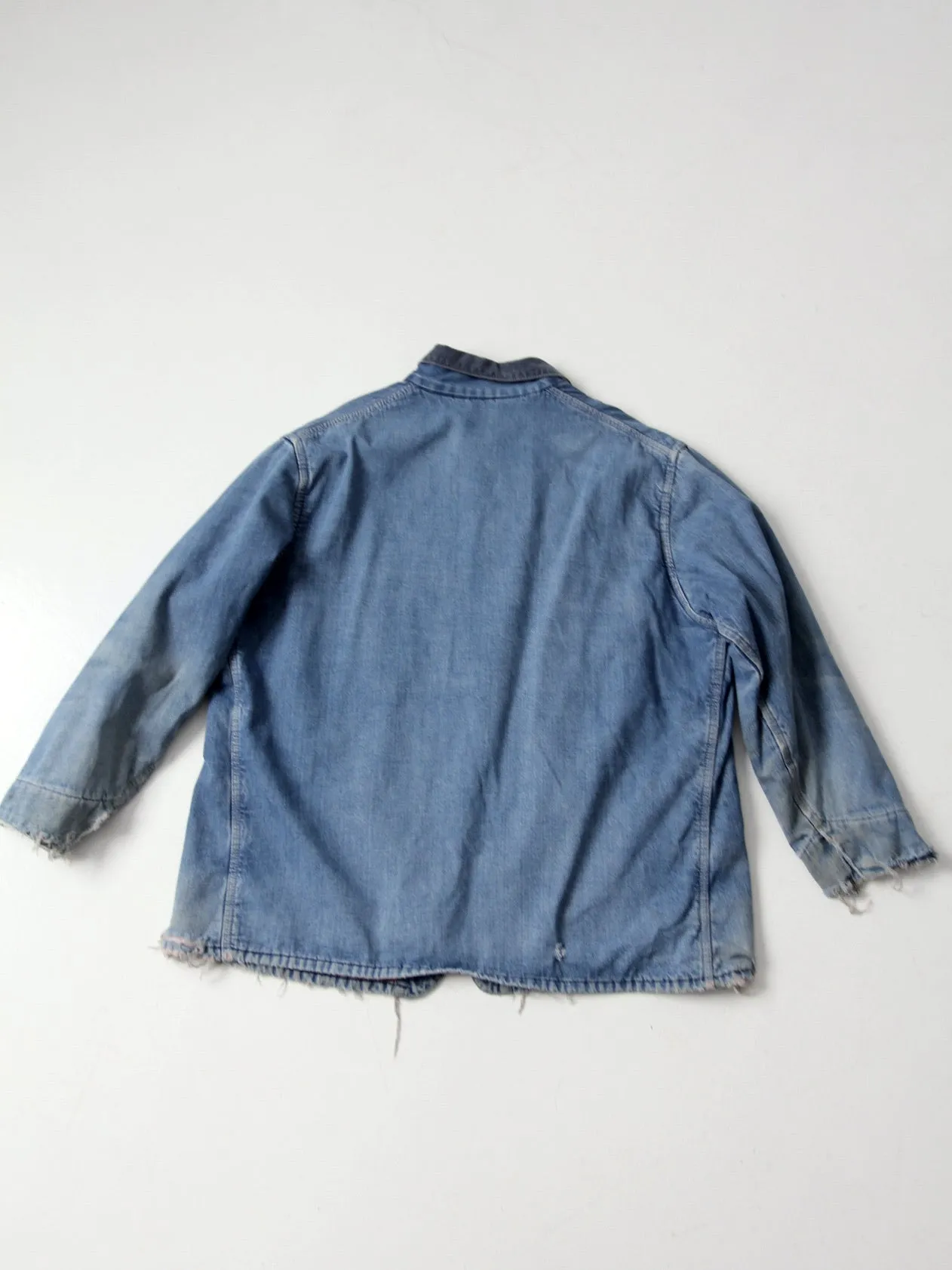 vintage distressed denim chore coat