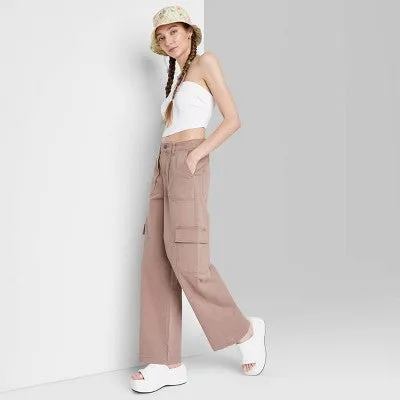 Wild Fable Women's High Rise Straight Leg Casual Cargo Pants