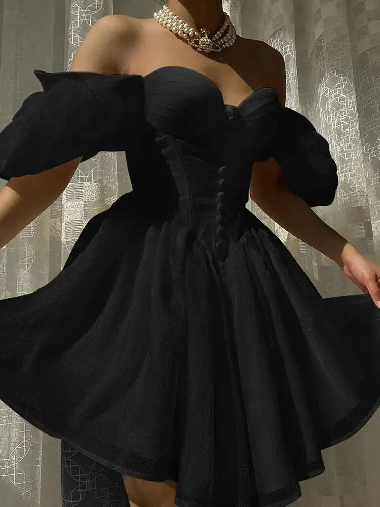 Women Elegant Off Shoulder Evening Dress