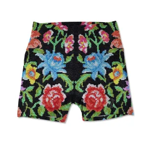 Women's Active Shorts - Floral Carpet