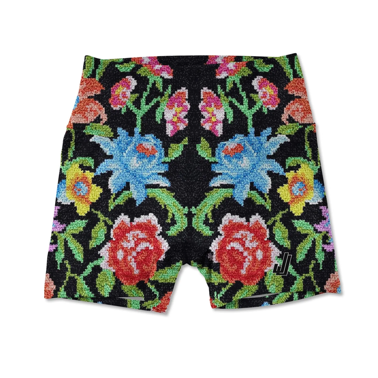 Women's Active Shorts - Floral Carpet