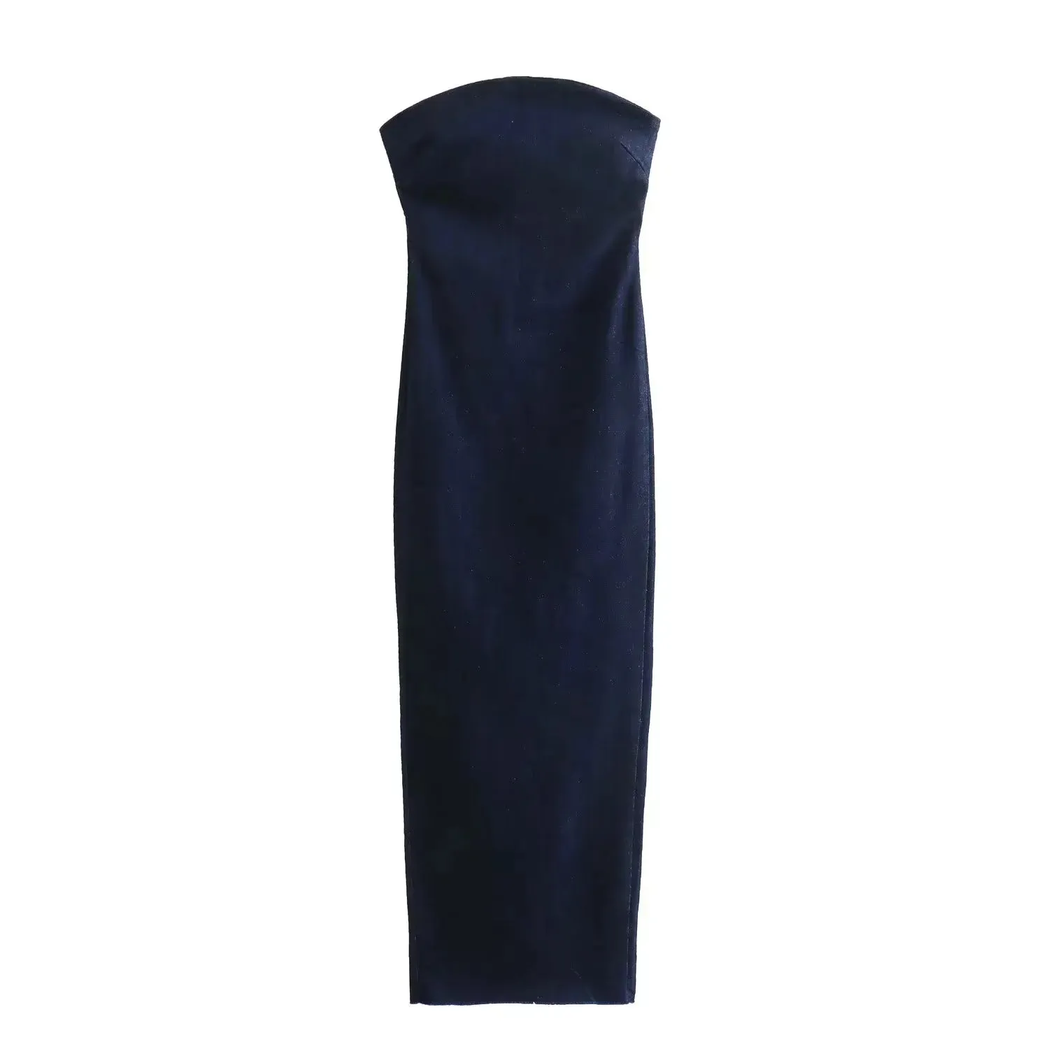 Yanet Denim Strapless Maxi Dress