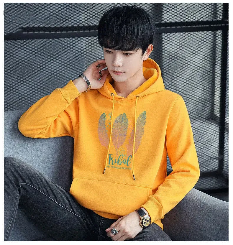 Young Men's Simple Pullover Hoodie