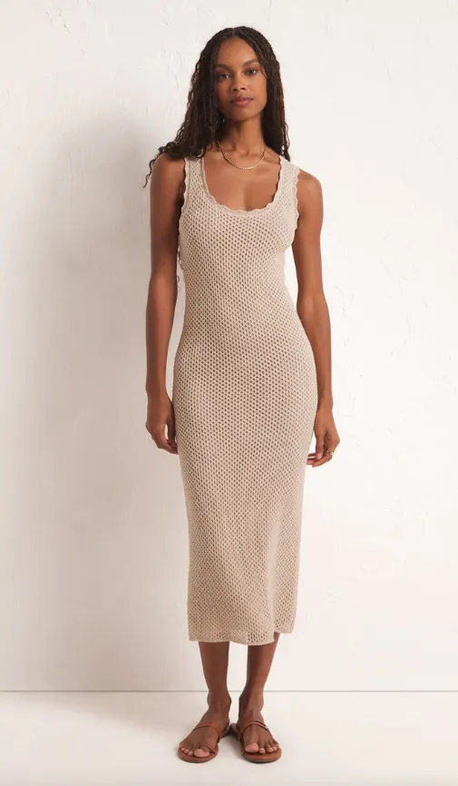 Z Supply Ibiza Solid Crochet Sweater Dress - Final Sale 50% off in cart